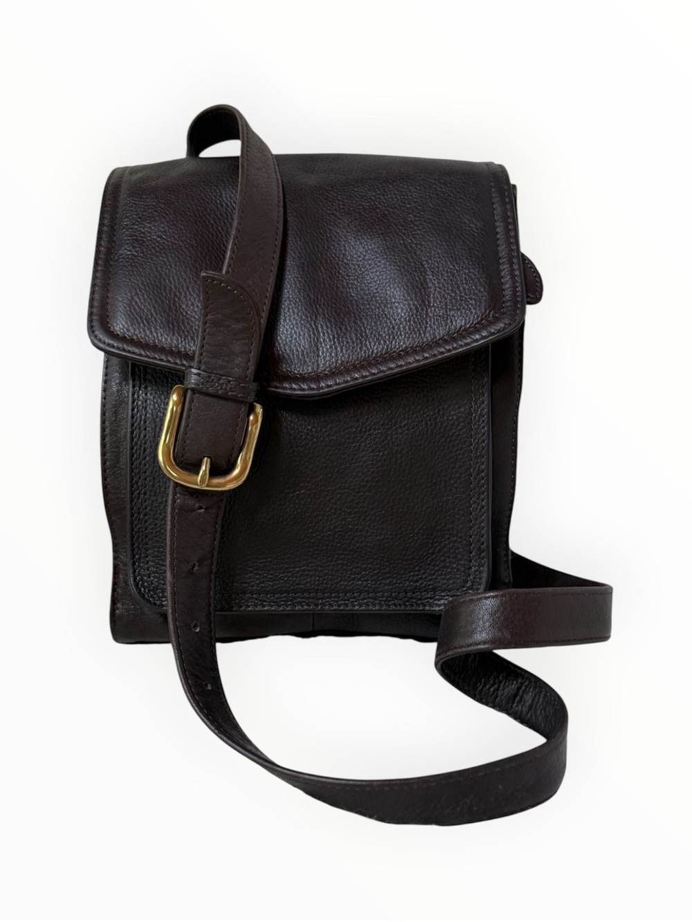 vintage 90s Fossil 75082 leather crossbody flap messenger bag EUC